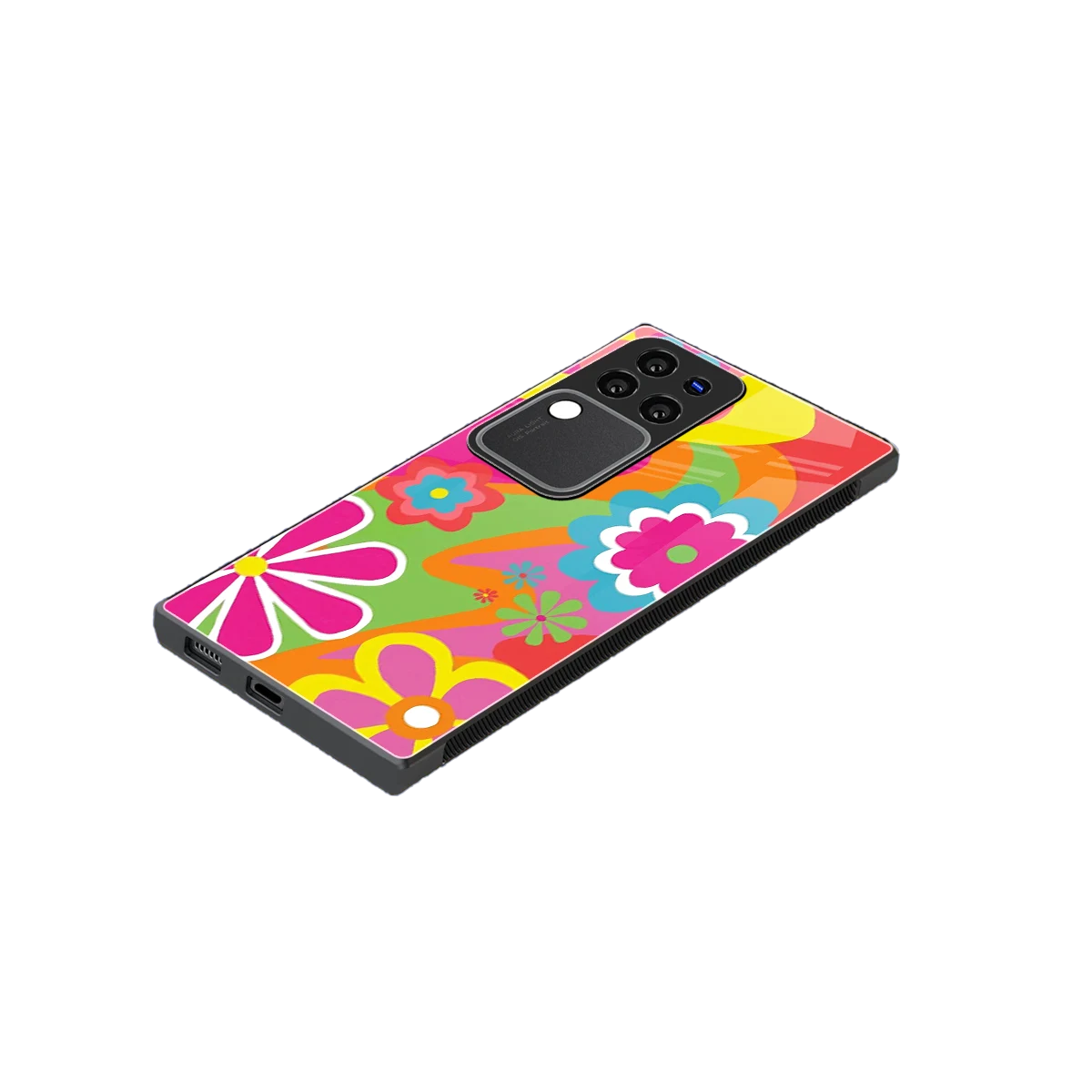 Floral Fusion stylish phone case forvivo v30 pro | glossy glass and slim fit