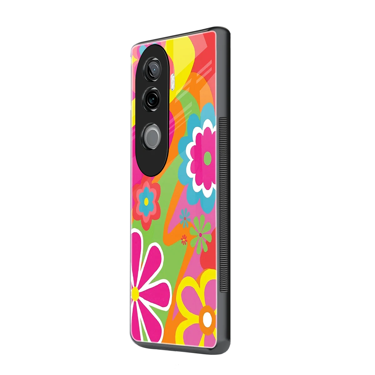 Floral Fusion vivo v40e mobile cover | shockproof glass phone case