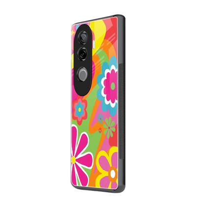 Floral Fusion vivo v40e mobile cover | shockproof glass phone case