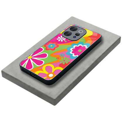 Floral Fusion stylish phone case for vivo v70 elite | glossy glass and slim fit