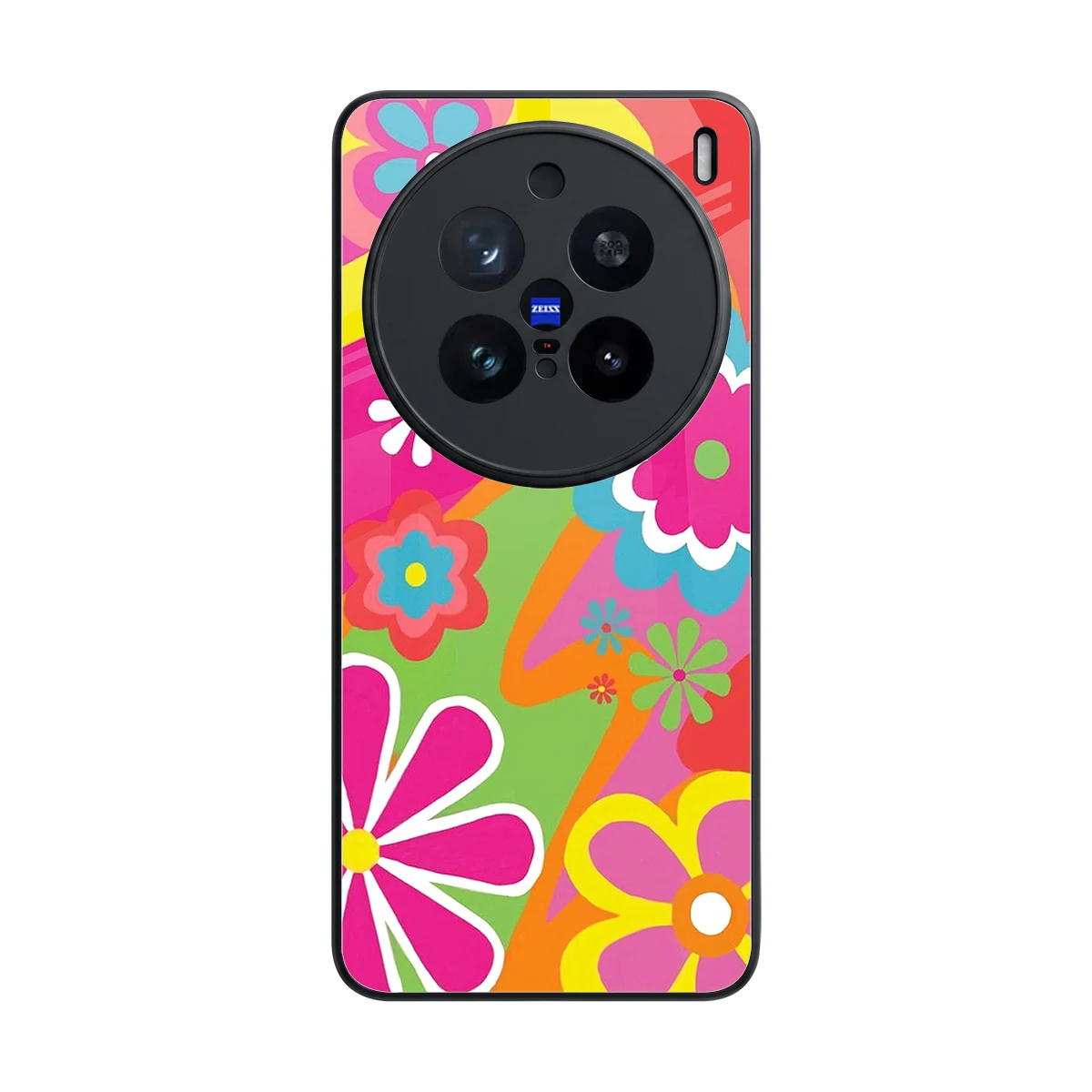 Floral Fusion back phone cover | glass case for vivo x200 pro