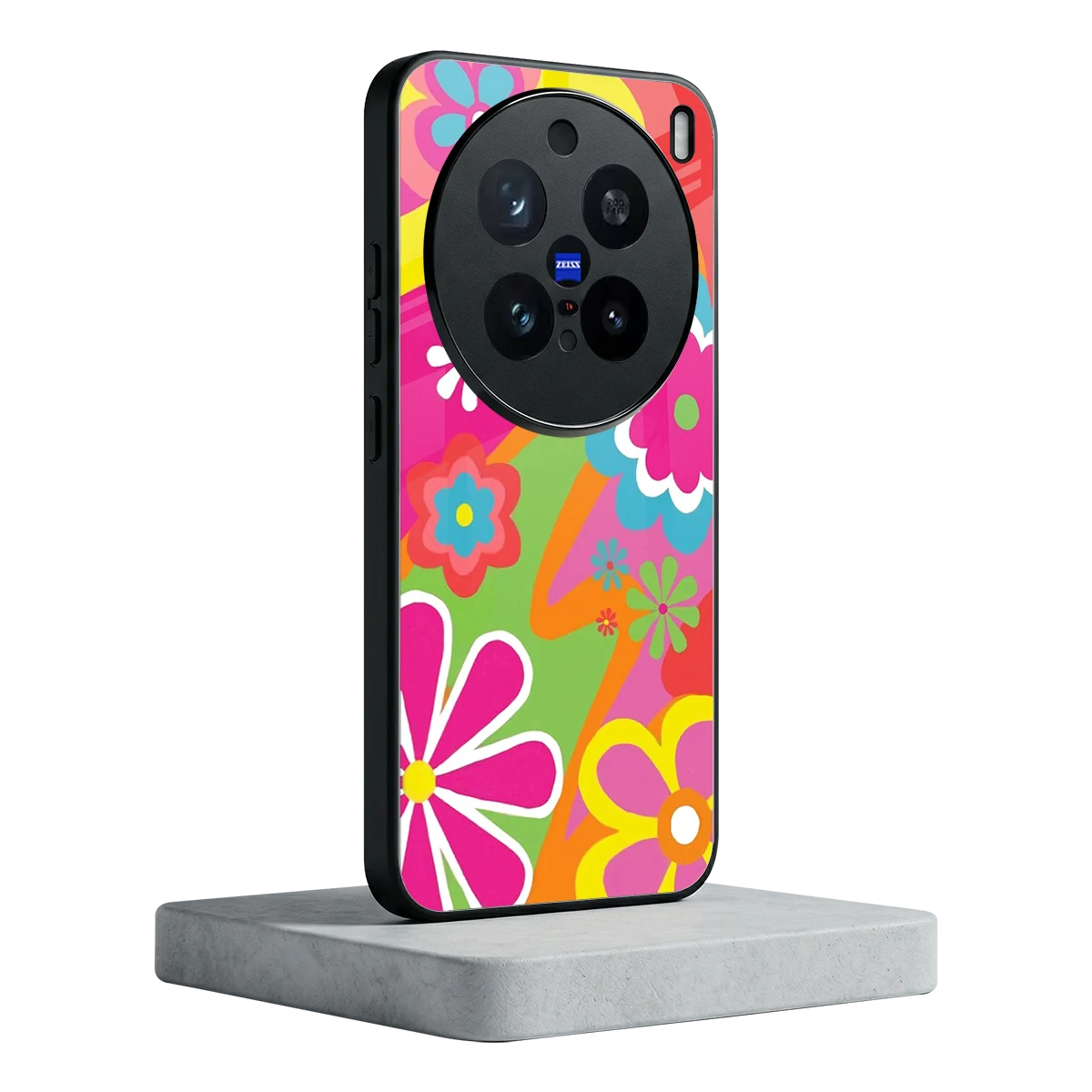 Floral Fusion vivo x200 pro mobile cover | shockproof glass phone case