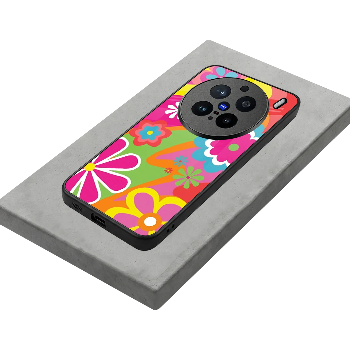 Floral Fusion stylish phone case for vivo x200 pro | glossy glass and slim fit
