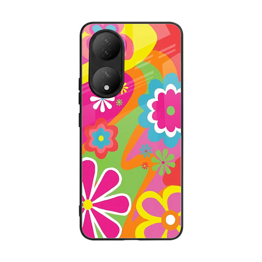 Floral Fusion back phone cover | glass case for Vivo-y100