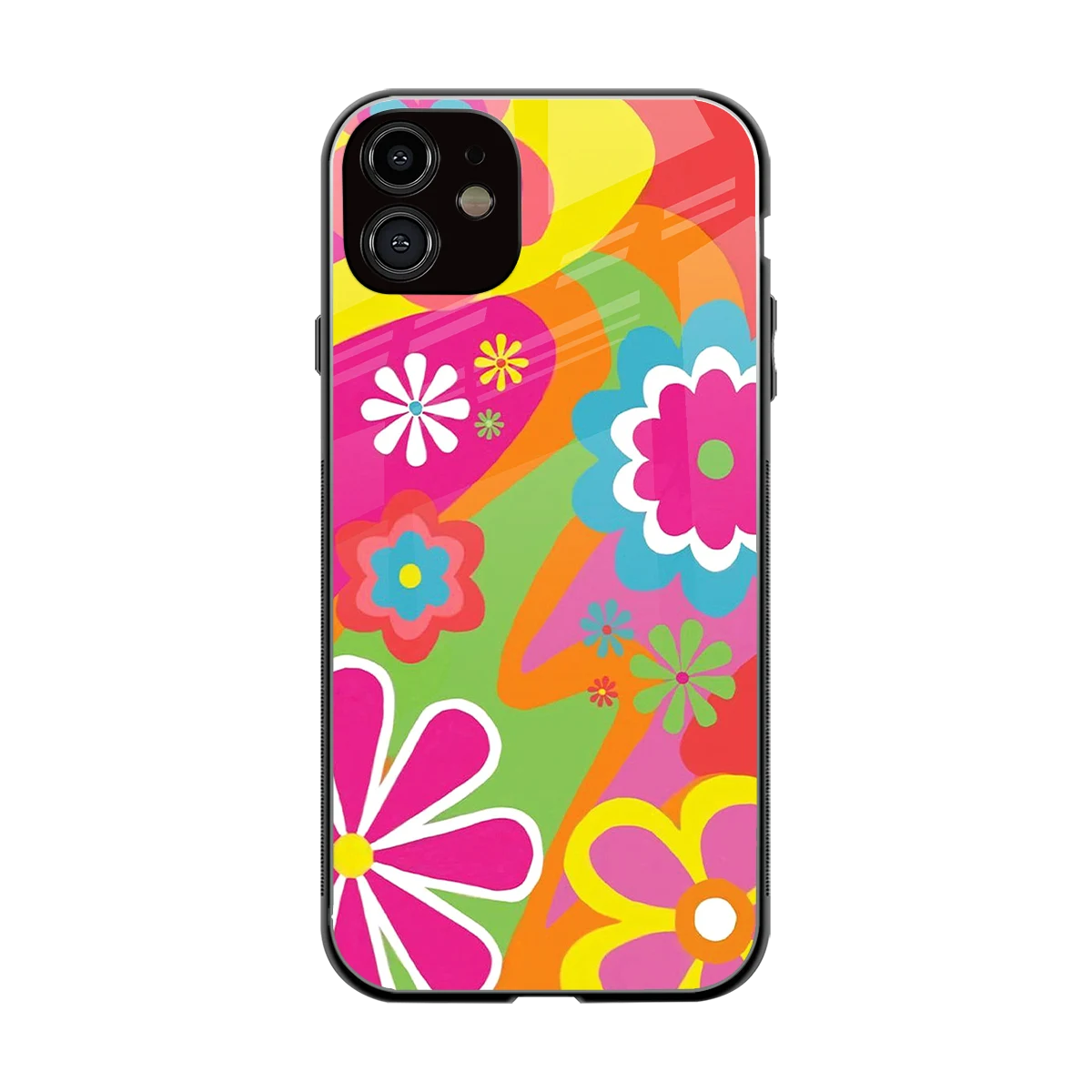 Floral Fusion back phone cover | glass case for iphone 11