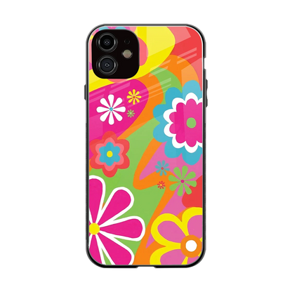 Floral Fusion back phone cover | glass case for iphone 11