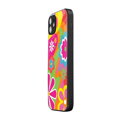 Floral Fusion iphone 11 mobile cover | shockproof glass phone case