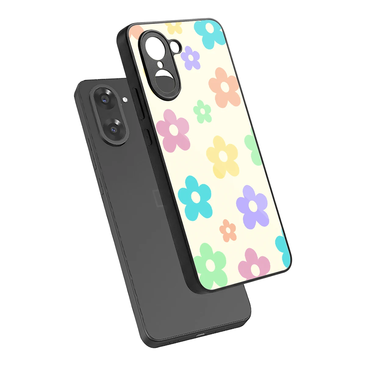 Floral Mosaic sleek oneplus nord ce5 5g cover with tempered glass back and TPU edges