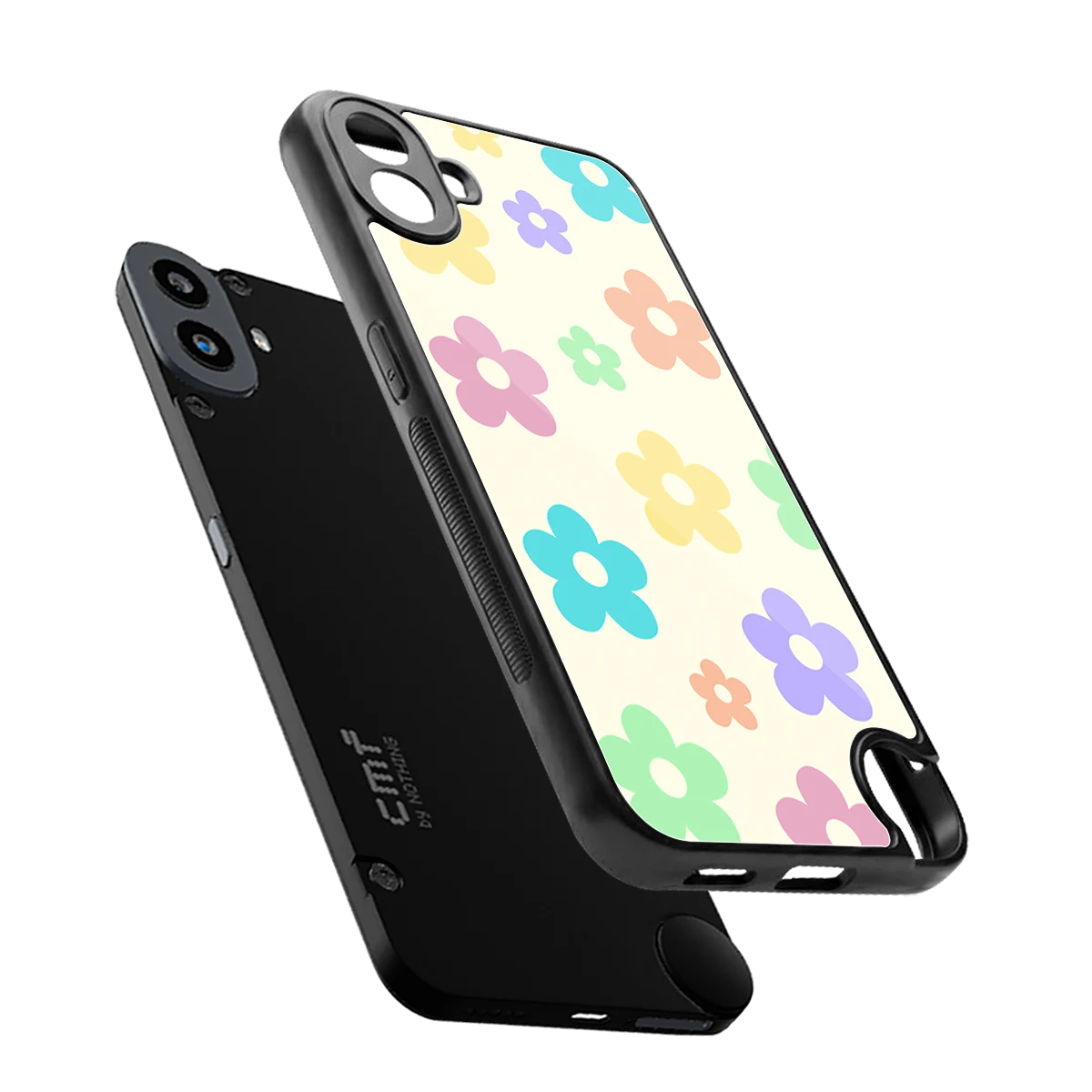 Floral Mosaic sleek cmf nothing phone 1 cover with tempered glass back and TPU edges