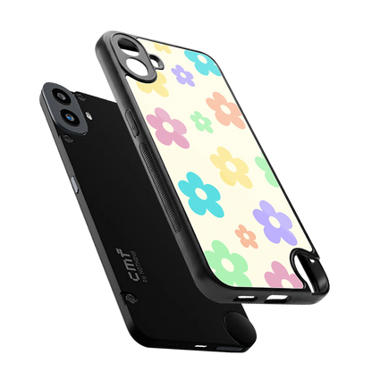 Floral Mosaic sleek cmf nothing phone 1 cover with tempered glass back and TPU edges