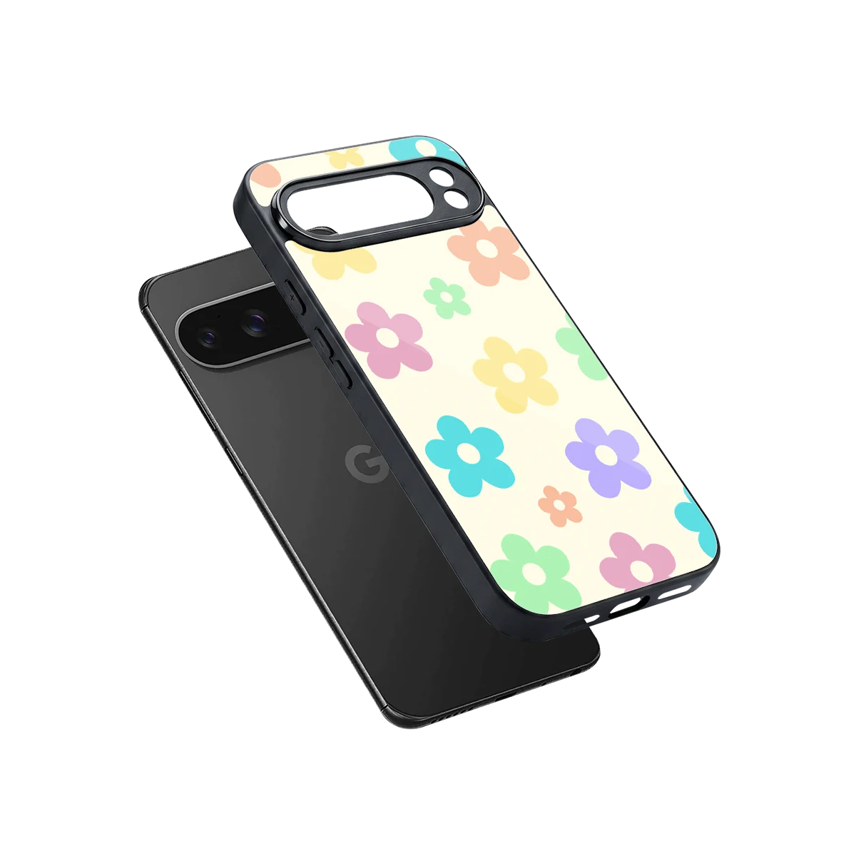 Floral Mosaic sleek google pixel 10 pro xl cover with tempered glass back and TPU edges