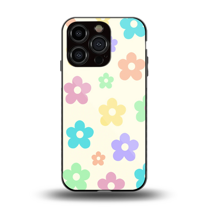 Floral Mosaic back phone cover | glass case for iphone 13 pro