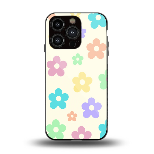 Floral Mosaic back phone cover | glass case for iphone 13 pro