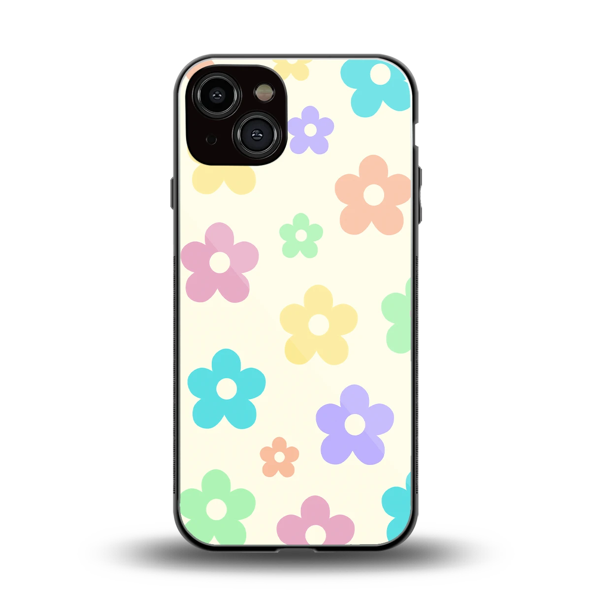 Floral Mosaic back phone cover | glass case for iphone 14
