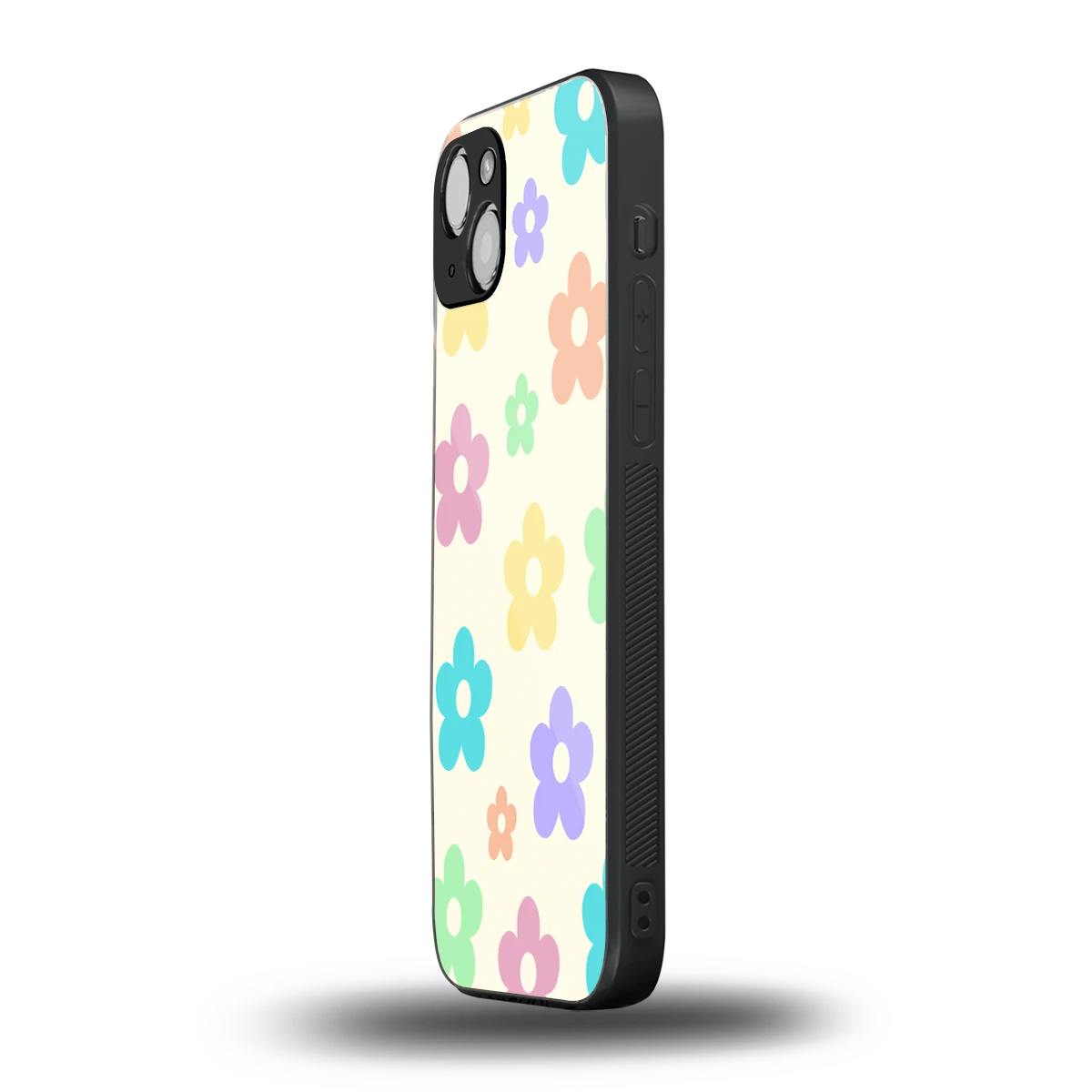 Floral Mosaic iphone 14 mobile cover | shockproof glass phone case