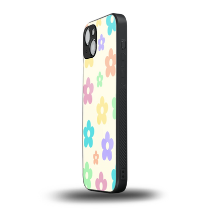 Floral Mosaic iphone 14 mobile cover | shockproof glass phone case