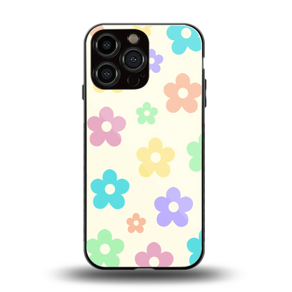 Floral Mosaic back phone cover | glass case for iphone 16 pro max