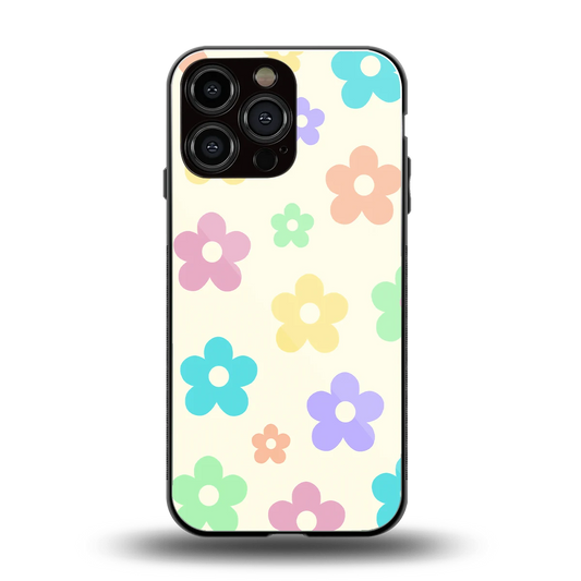 Floral Mosaic back phone cover | glass case for iphone 16 pro max