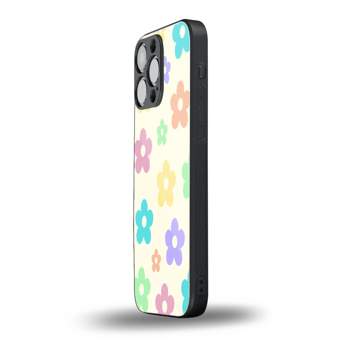 Floral Mosaic iphone 16 pro max mobile cover | shockproof glass phone case