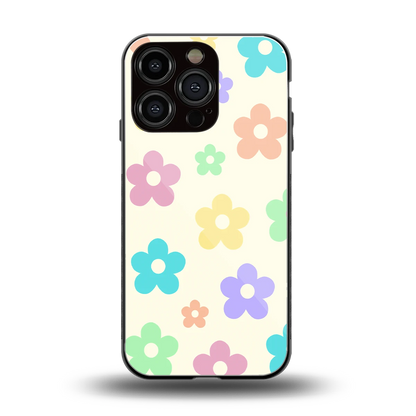 Floral Mosaic back phone cover | glass case for iphone 16 pro