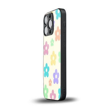 Floral Mosaic iphone 16 pro mobile cover | shockproof glass phone case