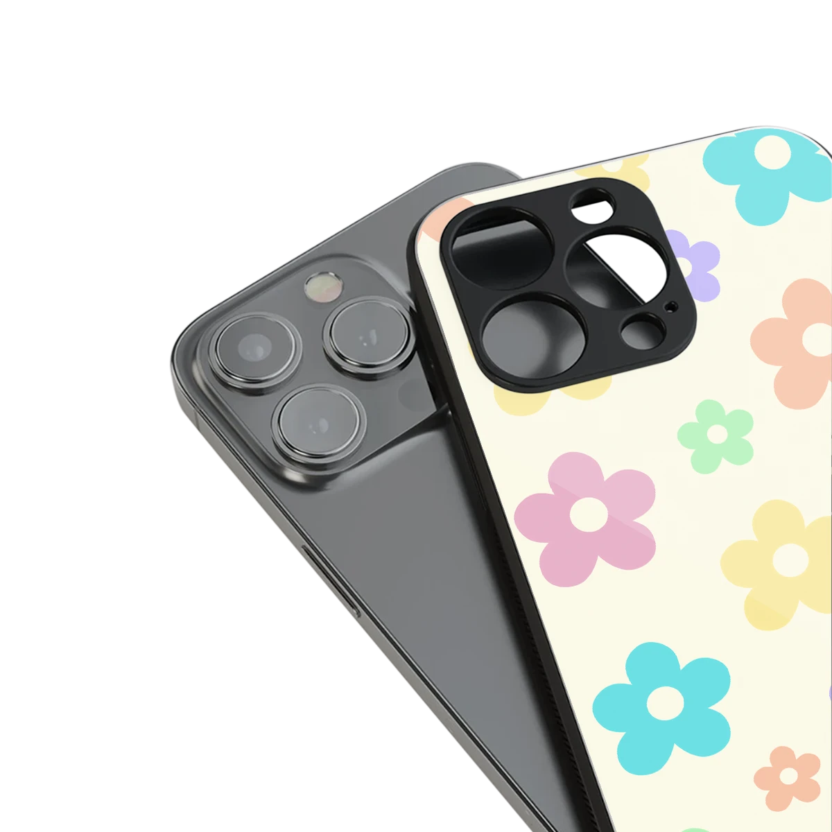 Floral Mosaic stylish phone case for iphone 13 pro max | glossy glass and slim fit