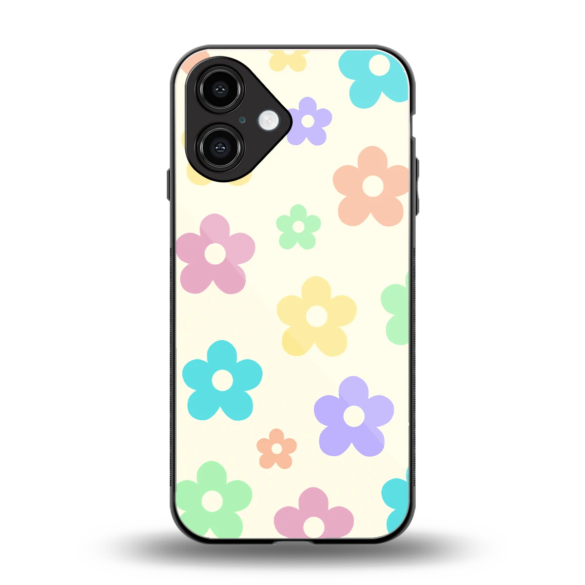 Floral Mosaic back phone cover | glass case for iphone 16