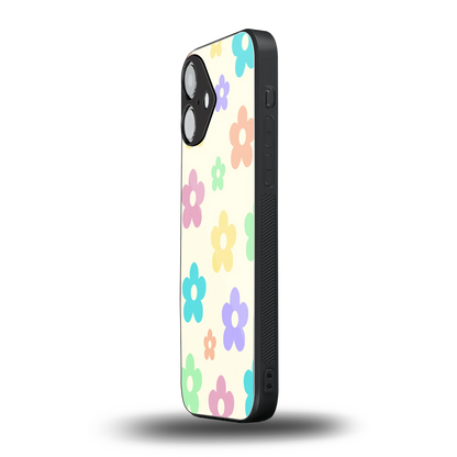 Floral Mosaic iPhone 16 mobile cover | shockproof glass phone case