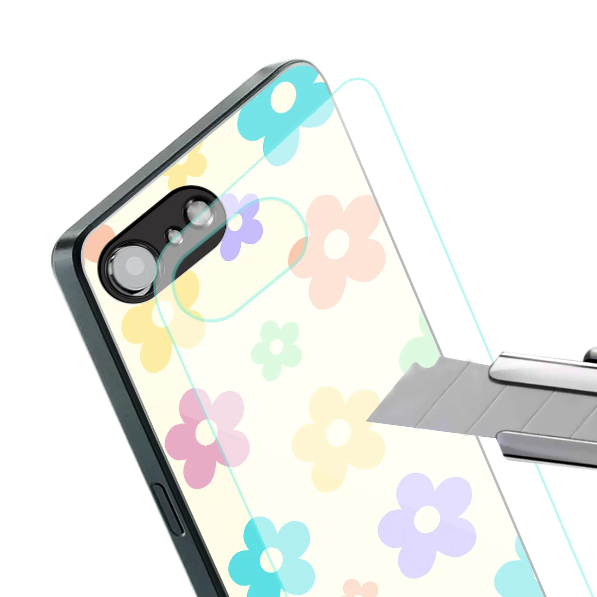 Floral Mosaic stylish phone case for iphone 16e | glossy glass and slim fit