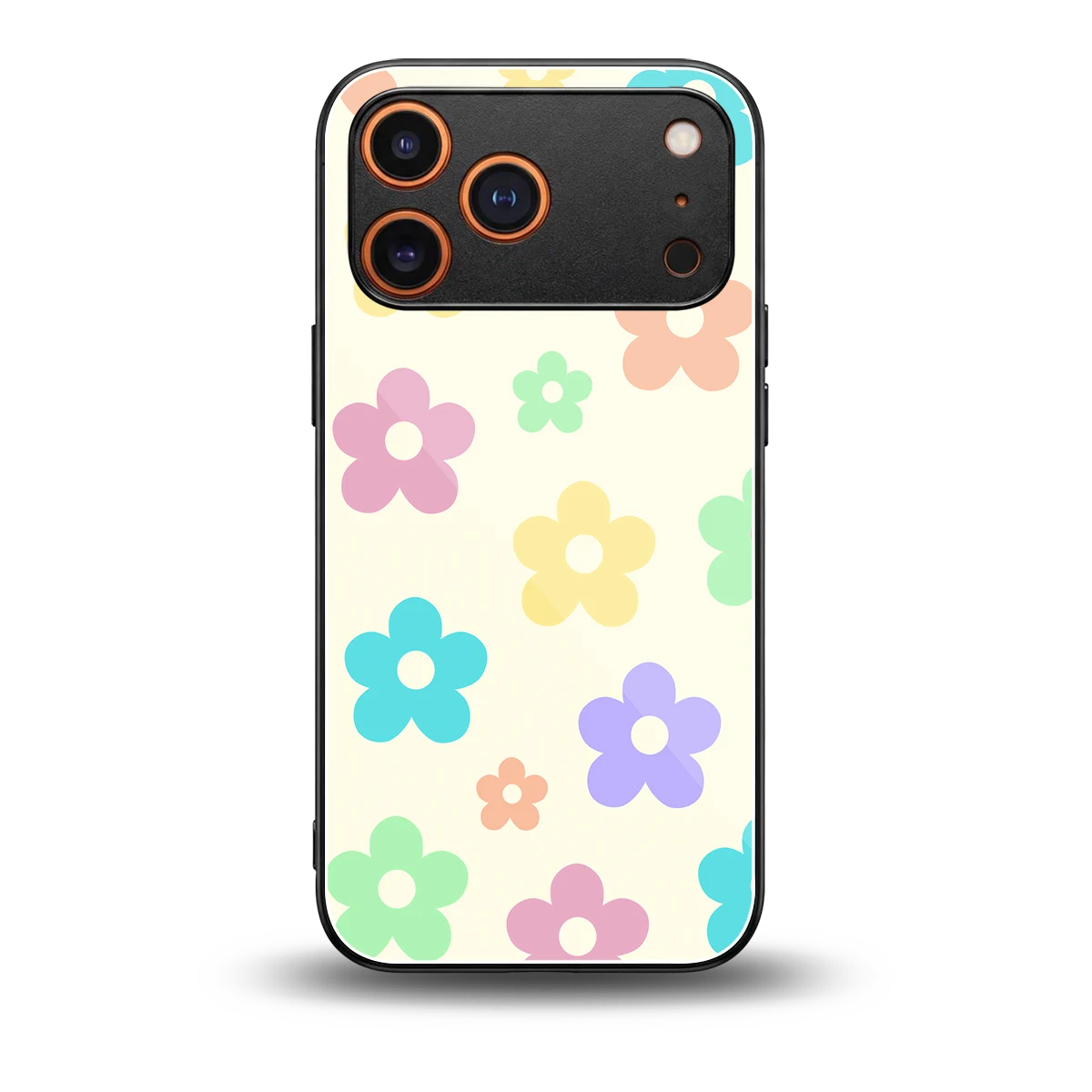 Floral Mosaic back phone cover | glass case for iphone 17 pro