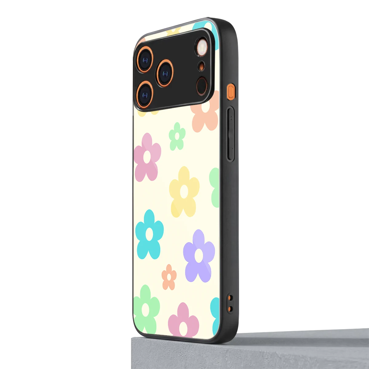 Floral Mosaic iphone 17 pro max mobile cover | shockproof glass phone case