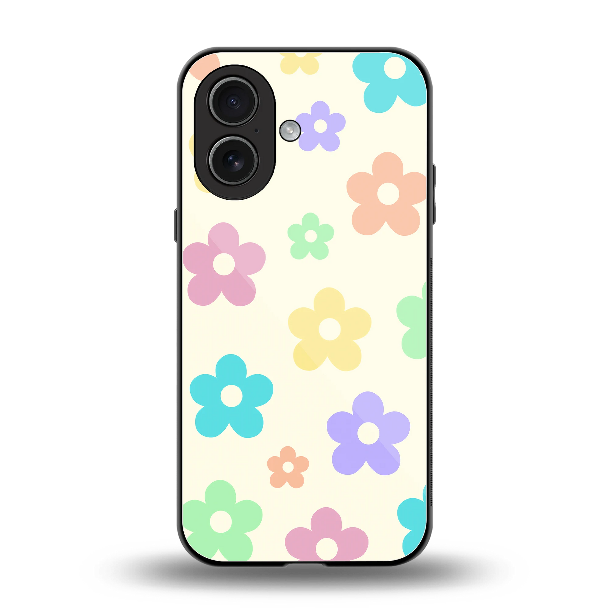 Floral Mosaic back phone cover | glass case for iphone 17
