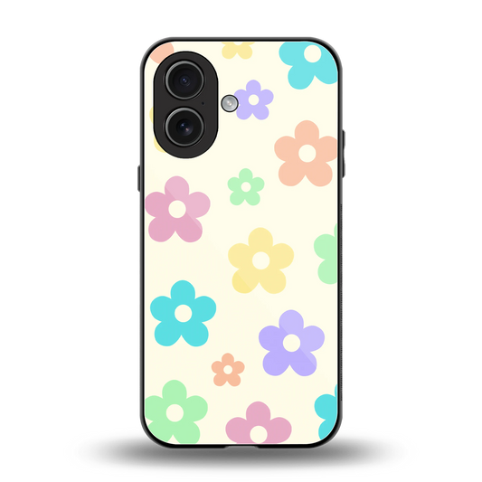 Floral Mosaic back phone cover | glass case for iphone 17
