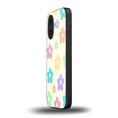 Floral Mosaic iphone 17 mobile cover | shockproof glass phone case