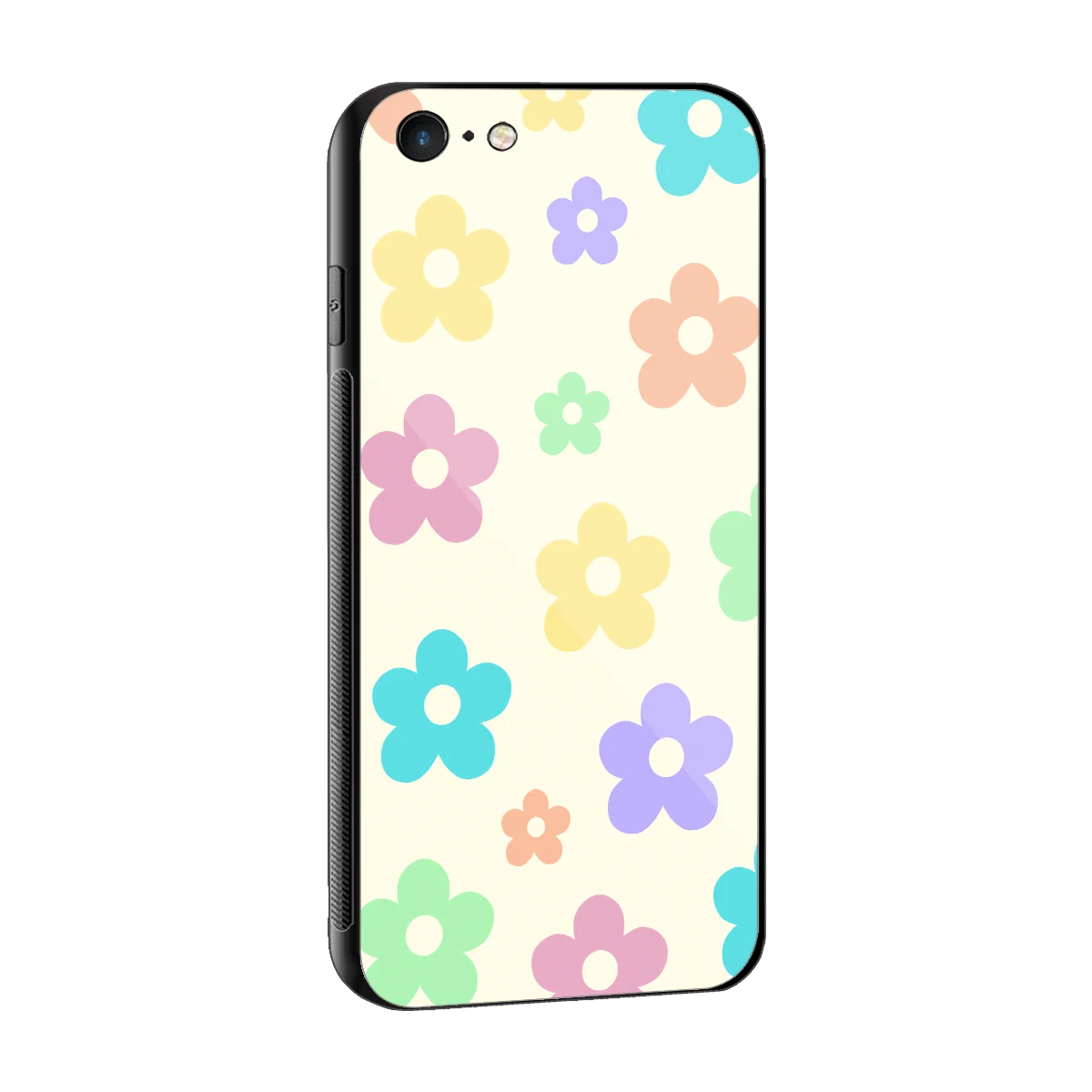Floral Mosaic sleek iphone 6 cover with tempered glass back and TPU edges