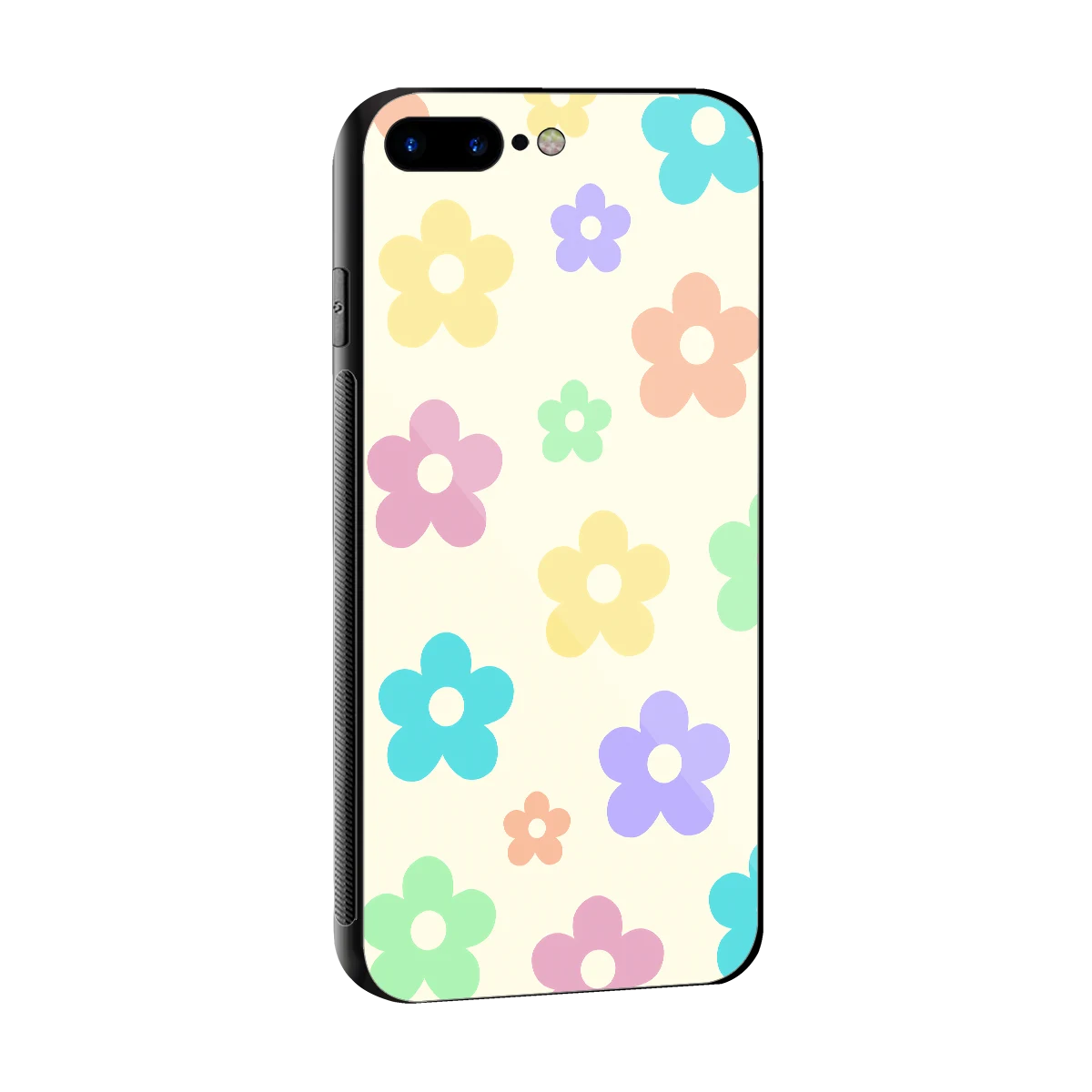 Floral Mosaic sleek iphone 7 plus cover with tempered glass back and TPU edges