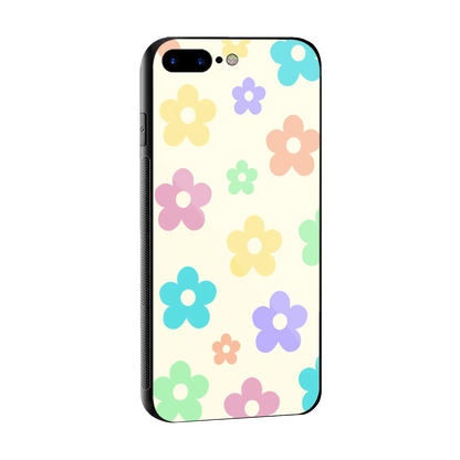 Floral Mosaic sleek iphone 7 plus cover with tempered glass back and TPU edges
