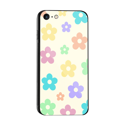 Floral Mosaic sleek iphone 8 cover with tempered glass back and TPU edges