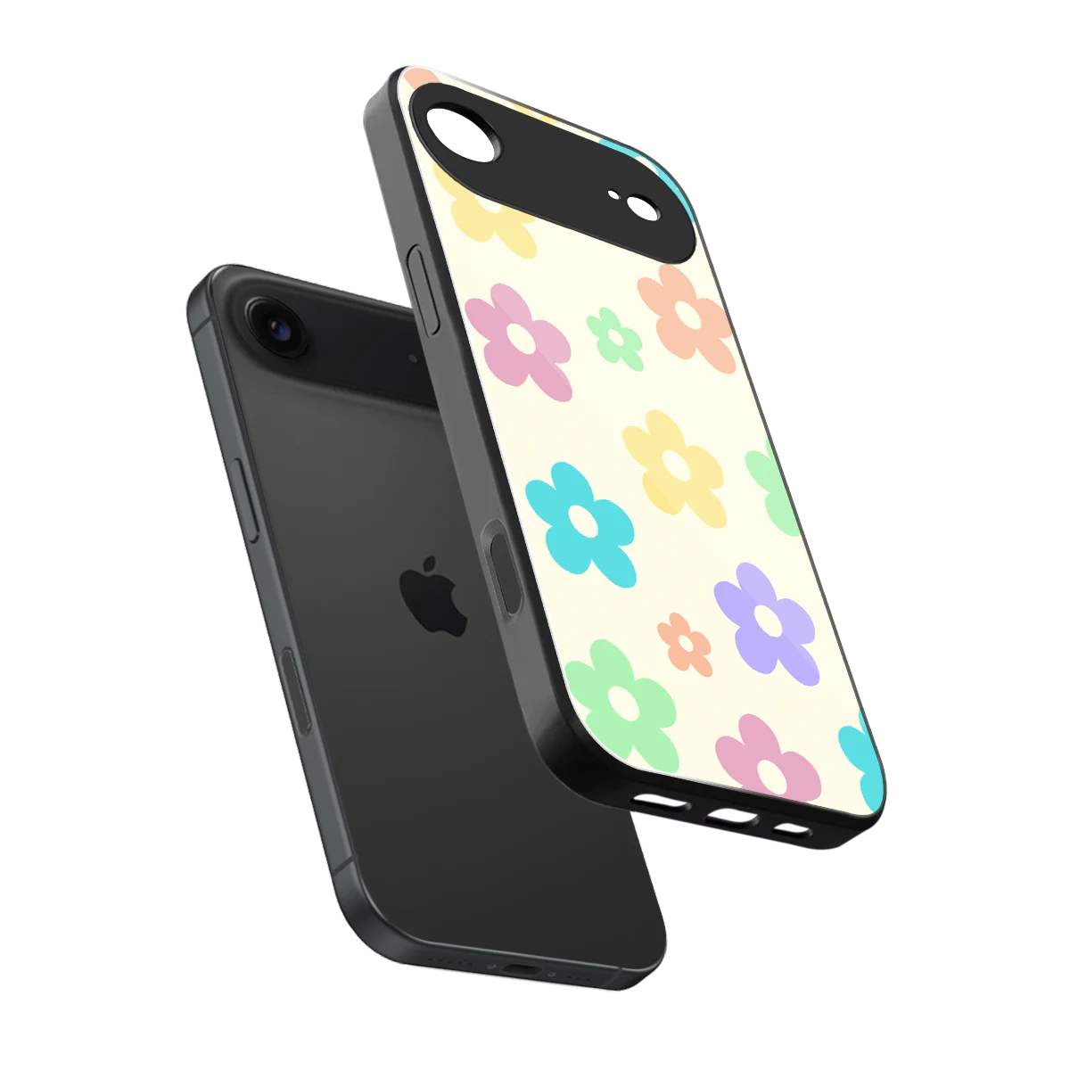 Floral Mosaic sleek iphone air cover with tempered glass back and TPU edges