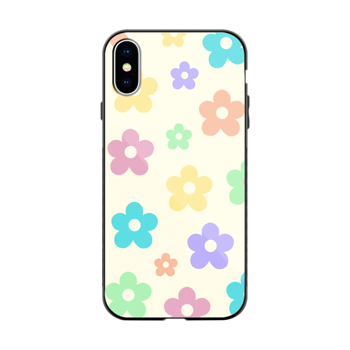 Floral Mosaic back phone cover | glass case for iphone x