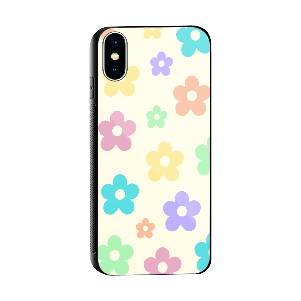 Floral Mosaic sleek iphone x cover with tempered glass back and TPU edges