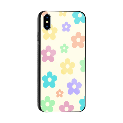 Floral Mosaic sleek iphone xs max cover with tempered glass back and TPU edges
