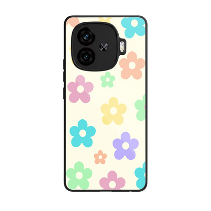 Floral Mosaic back phone cover | glass case for iqoo neo 10r 5g