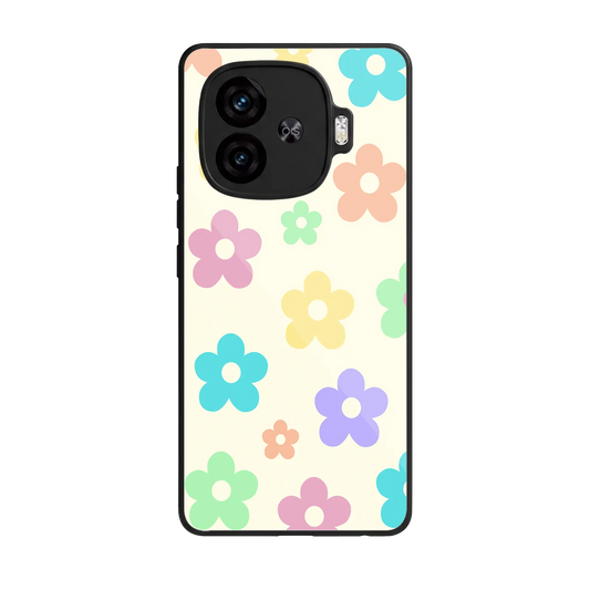 Floral Mosaic back phone cover | glass case for iqoo neo 10r 5g