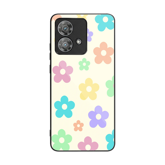 Floral Mosaic back phone cover | glass case for motorola edge 40 neo 5g