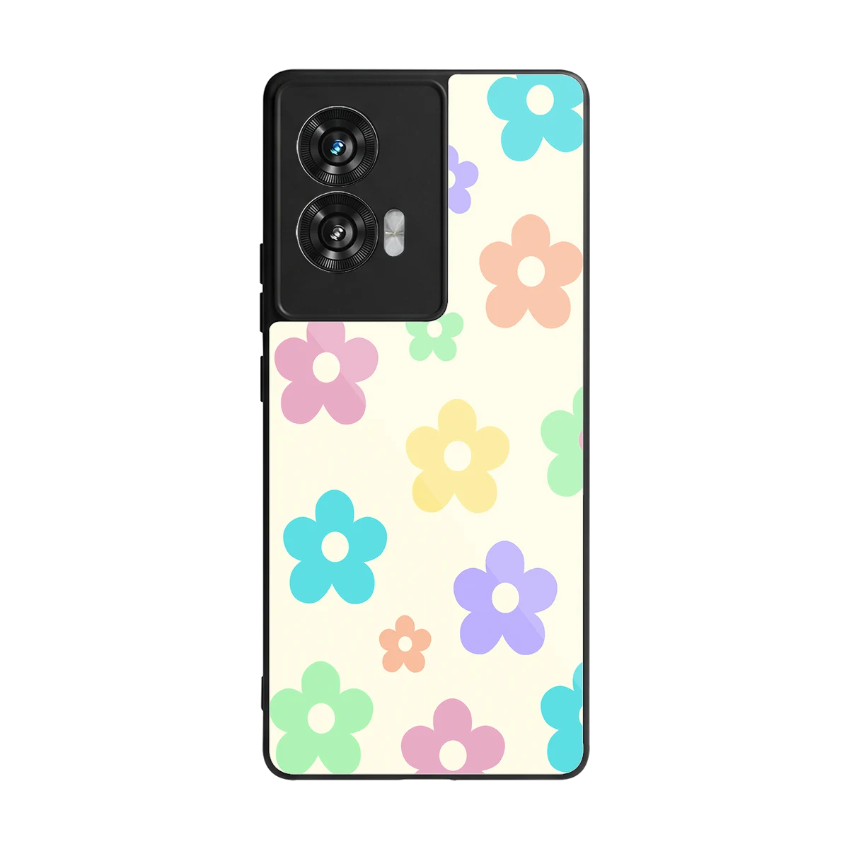 Floral Mosaic back phone cover | glass case for motorola edge 50 fusion