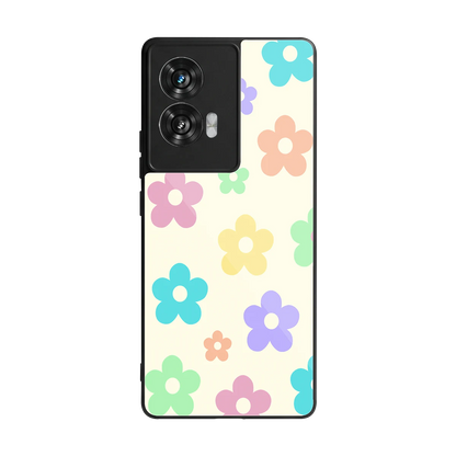 Floral Mosaic back phone cover | glass case for motorola edge 50 fusion