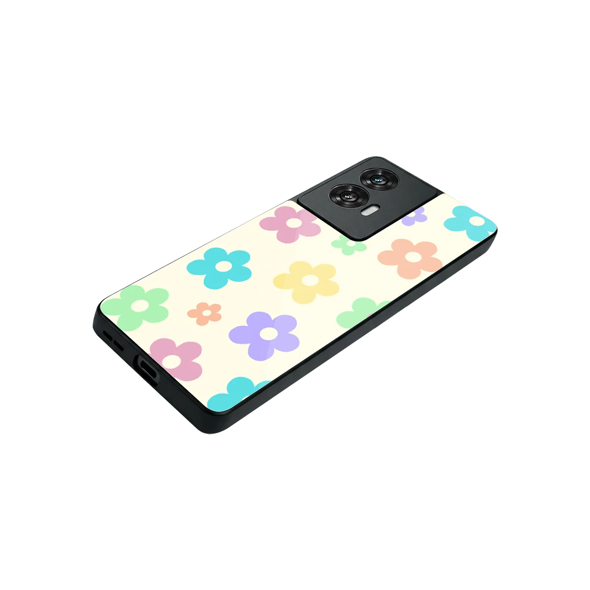 Floral Mosaic stylish phone case for motorola edge 50 fusion | glossy glass and slim fit