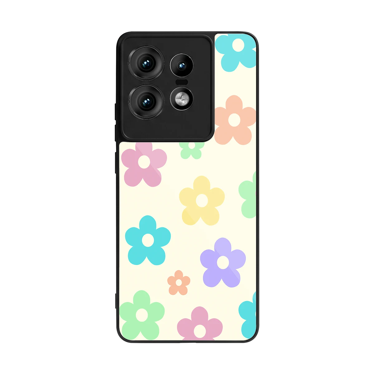 Floral Mosaic back phone cover | glass case for motorola edge 50 pro