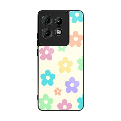 Floral Mosaic back phone cover | glass case for motorola edge 50 pro